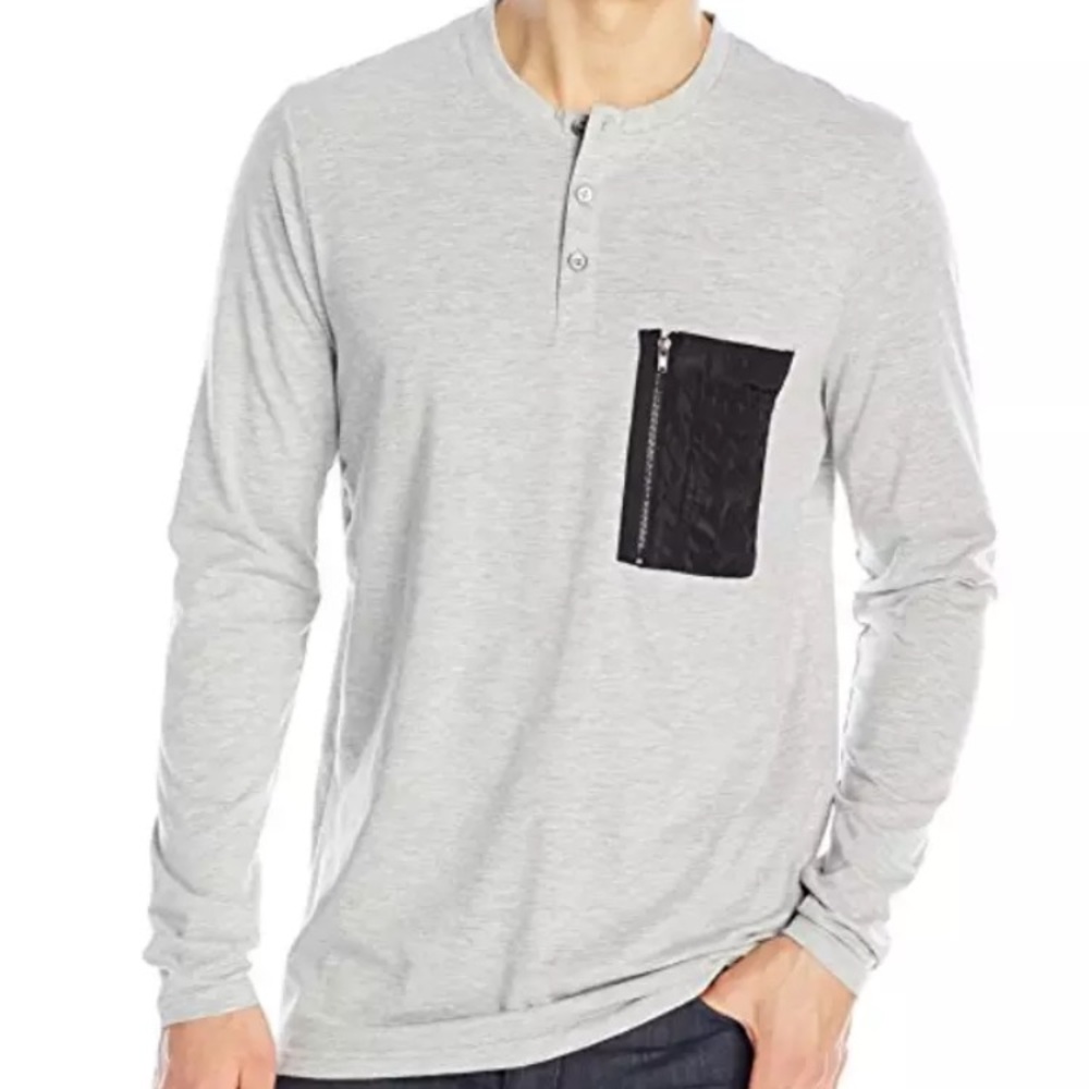Sovereign Code Bryce Henley Shirt Gray Large NEW